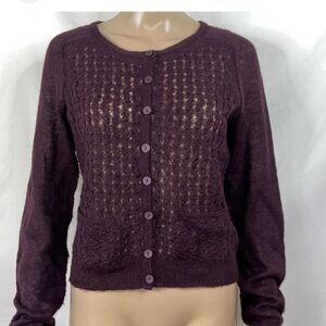 Crocheted buttoned cardigan